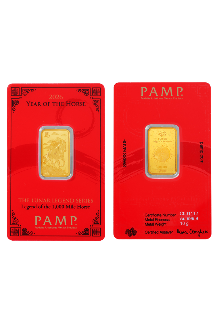 TOMEI TOMEI x PAMP Suisse | The Lunar Legend Series 2026 | Legend Of The Horse 10GM | Fine Gold 9999