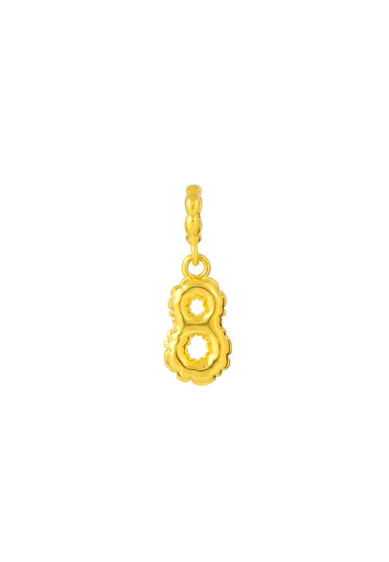 TOMEI TOMEI Chomel Collection, Number 8 Charm, Yellow Gold 916/22K
