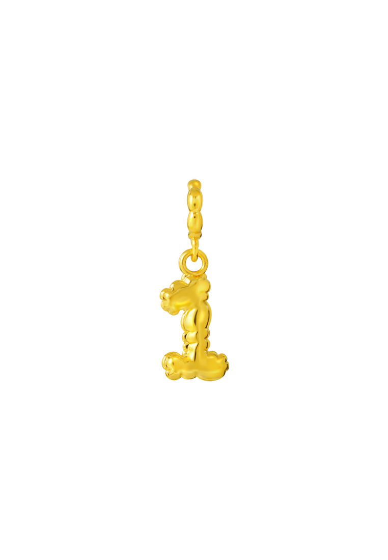 TOMEI TOMEI Chomel Collection, Number 1 Charm, Yellow Gold 916/22K