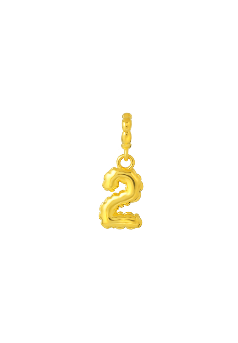 TOMEI TOMEI Chomel Collection, Number 2 Charm, Yellow Gold 916/22K