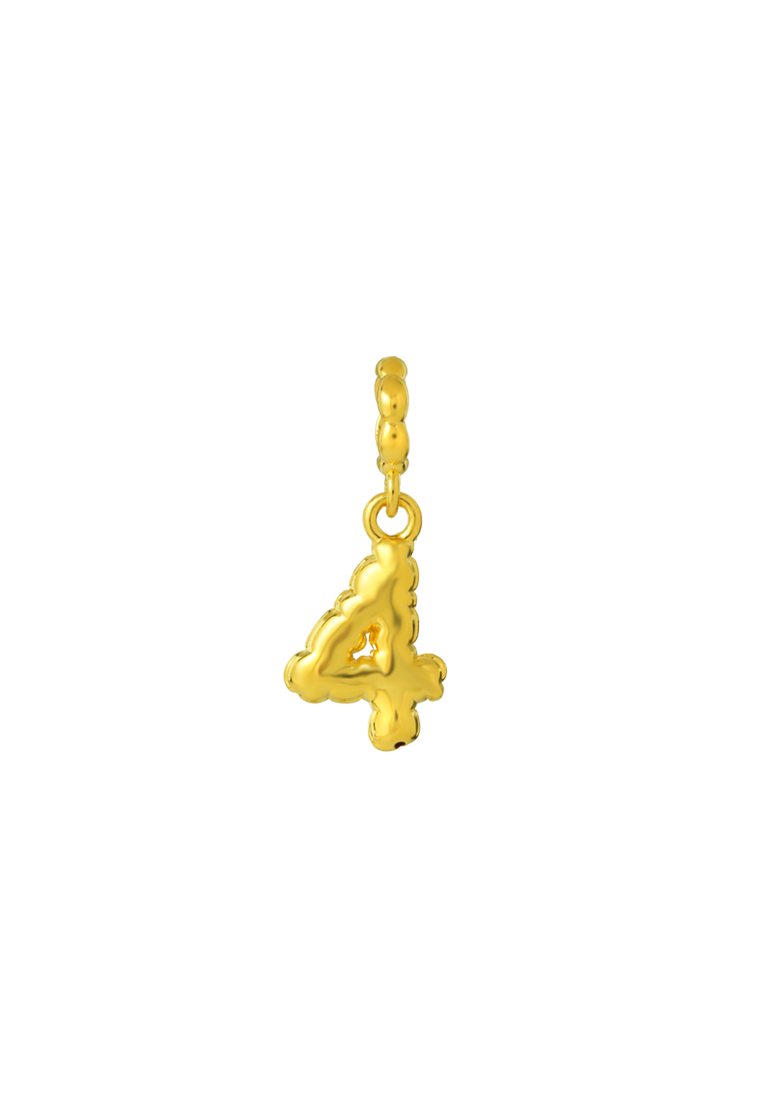 TOMEI TOMEI Chomel Collection, Number 4 Charm, Yellow Gold 916/22K