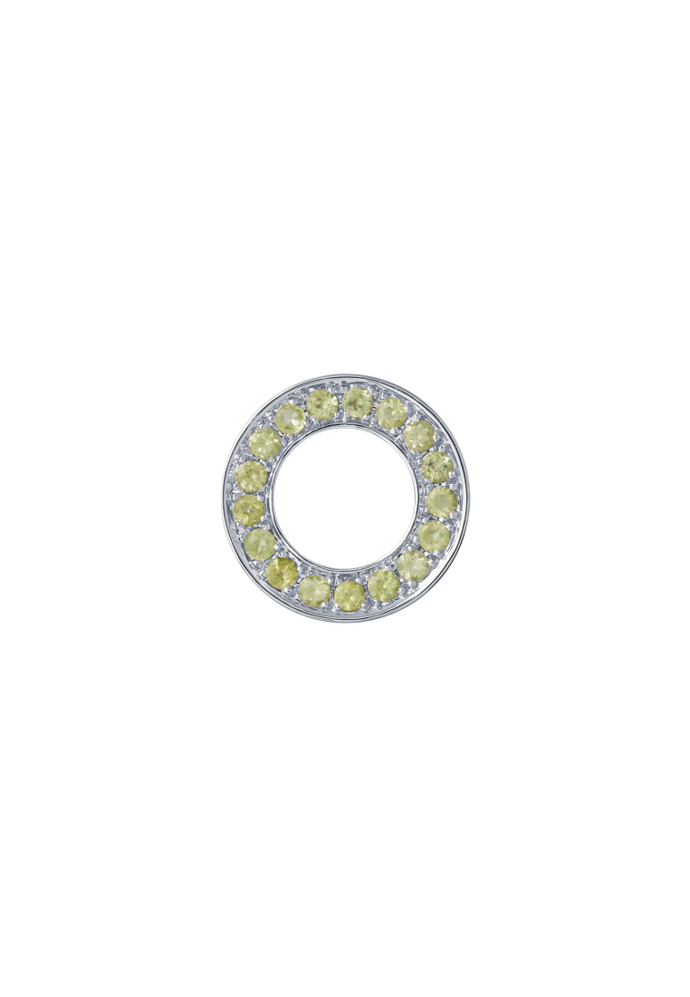 TOMEI TOMEI Peridot Circle Pendant 18mm, Birthstone