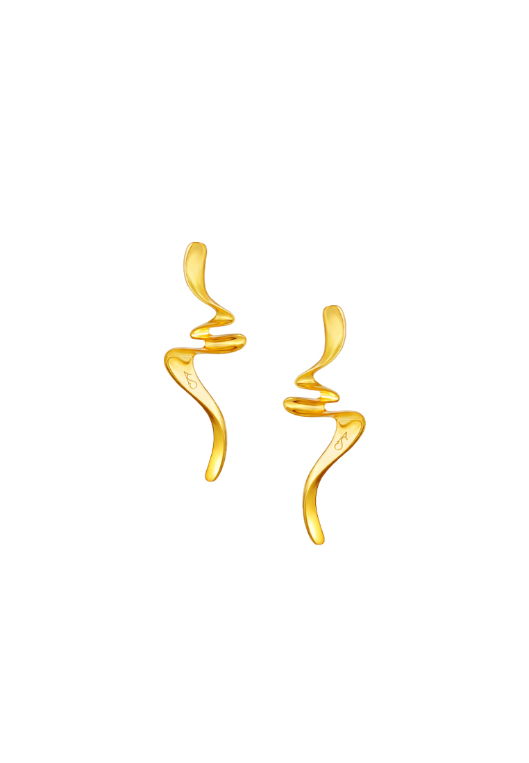 TOMEI TOMEI Anastasia Wave-Like Earrings, Yellow Gold 916