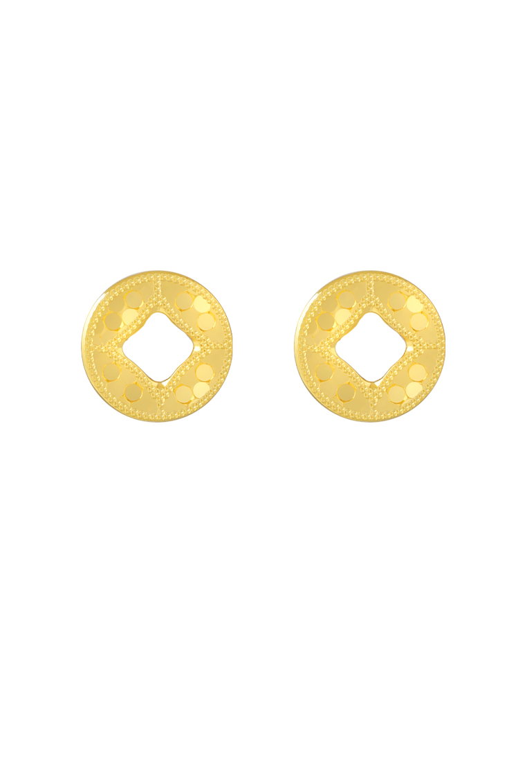 TOMEI TOMEI Coin Earrings, Yellow Gold 916/22K
