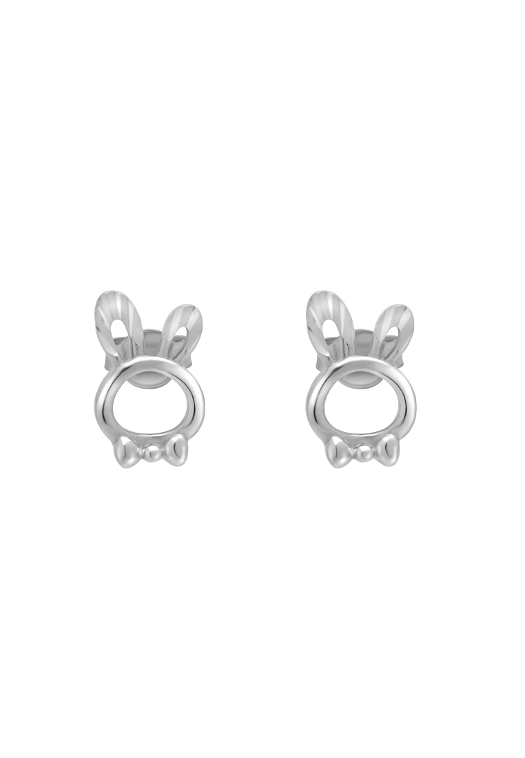 TOMEI TOMEI Cutie Rabbit Earrings, White Gold 750/18K