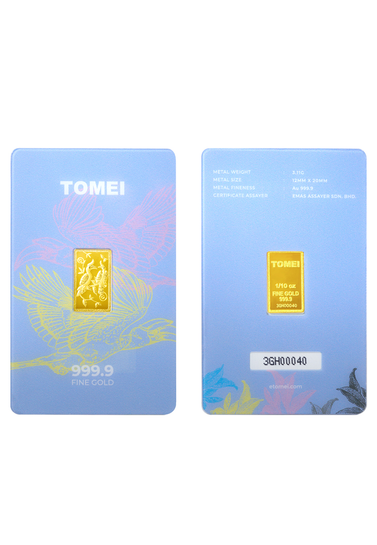 TOMEI TOMEI Hornbill Gold Bar 3.11G Blue Card | Fine Gold 9999