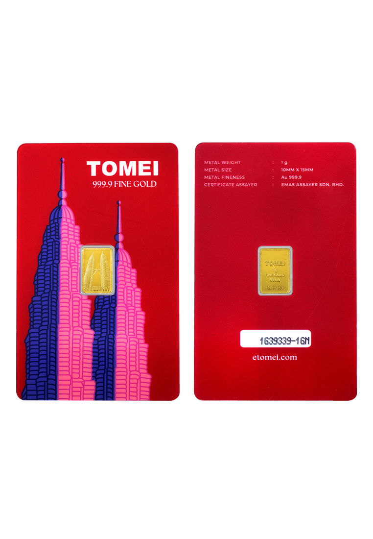TOMEI [TOMEI Exclusive] KLCC Twin Towers Gold Bar | 1 Gram | Fine Gold 9999