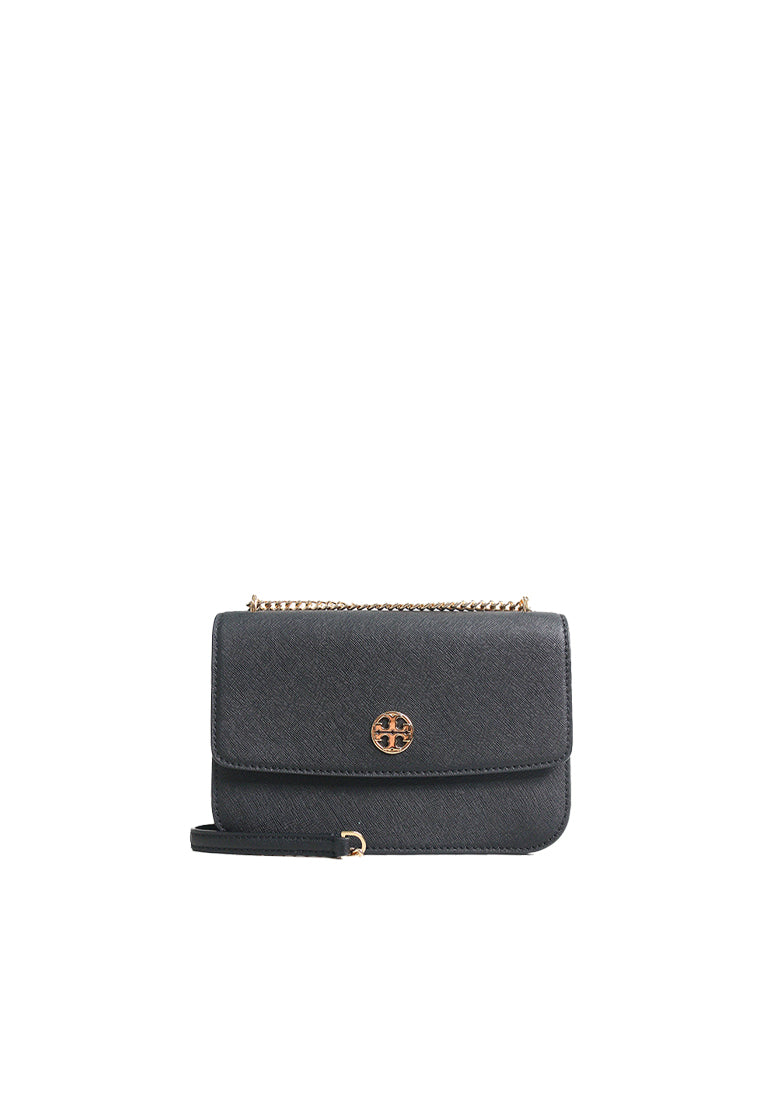 TORY BURCH Tory Burch Emerson Saffiano Leather Shoulder Bag In Black 159585