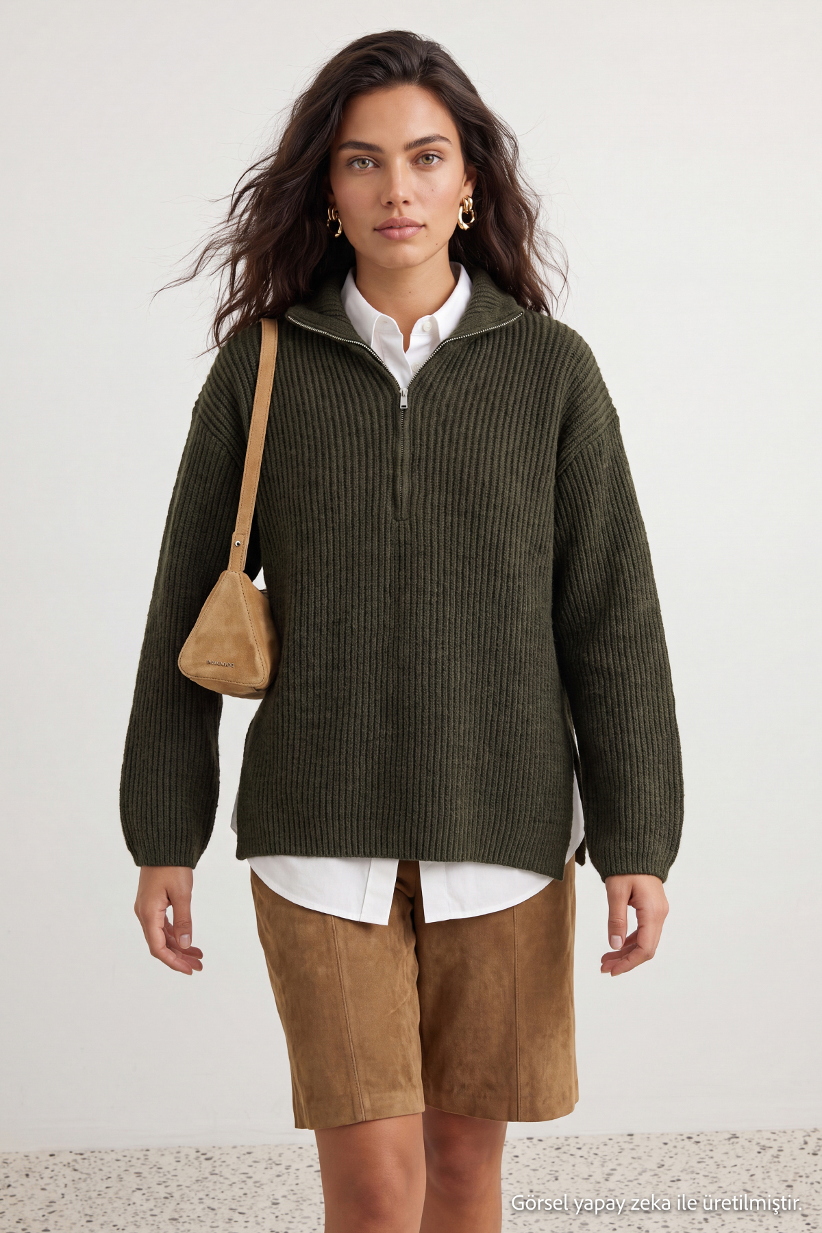 Trendyol More Sustainable Khaki Knitwear Sweater