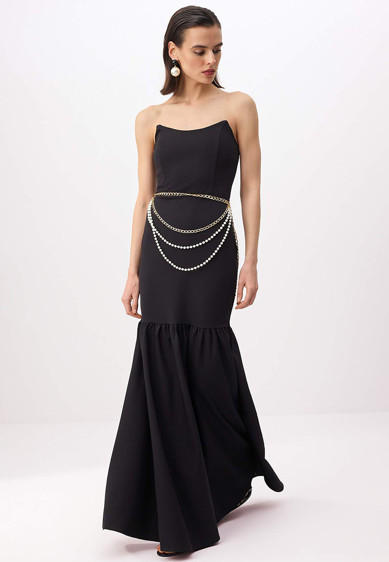 Trendyol Black Woven Maxi Evening Dress & Graduation Gown