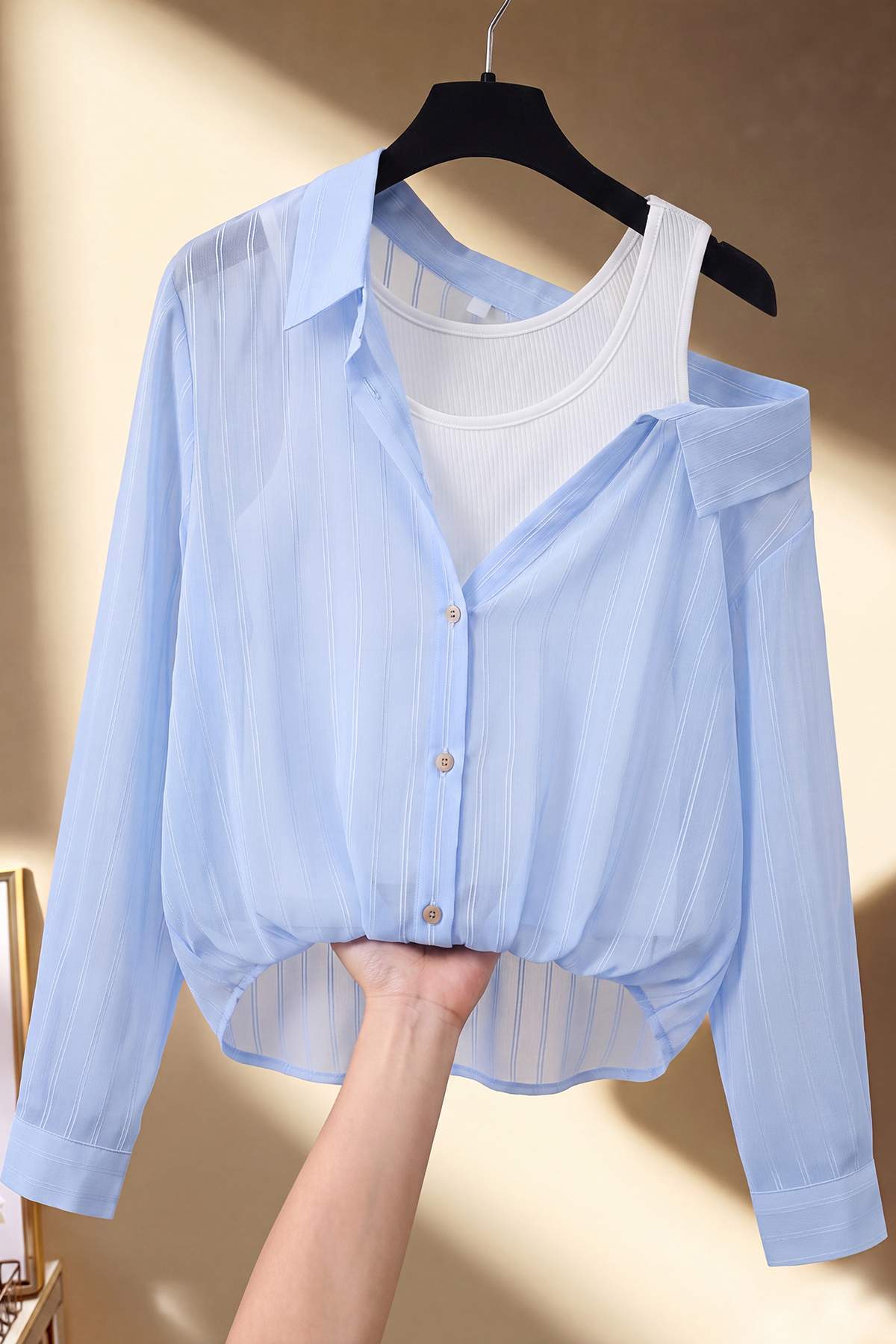 Trendyol Blue And White Athlete Detailed Shirt Twoss26Go00219