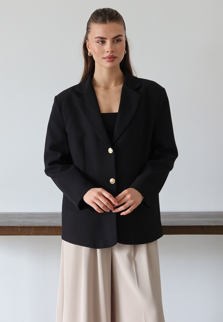 Trendyol Black Regular Fit Woven Blazer Jacket Twoaw26Bc4