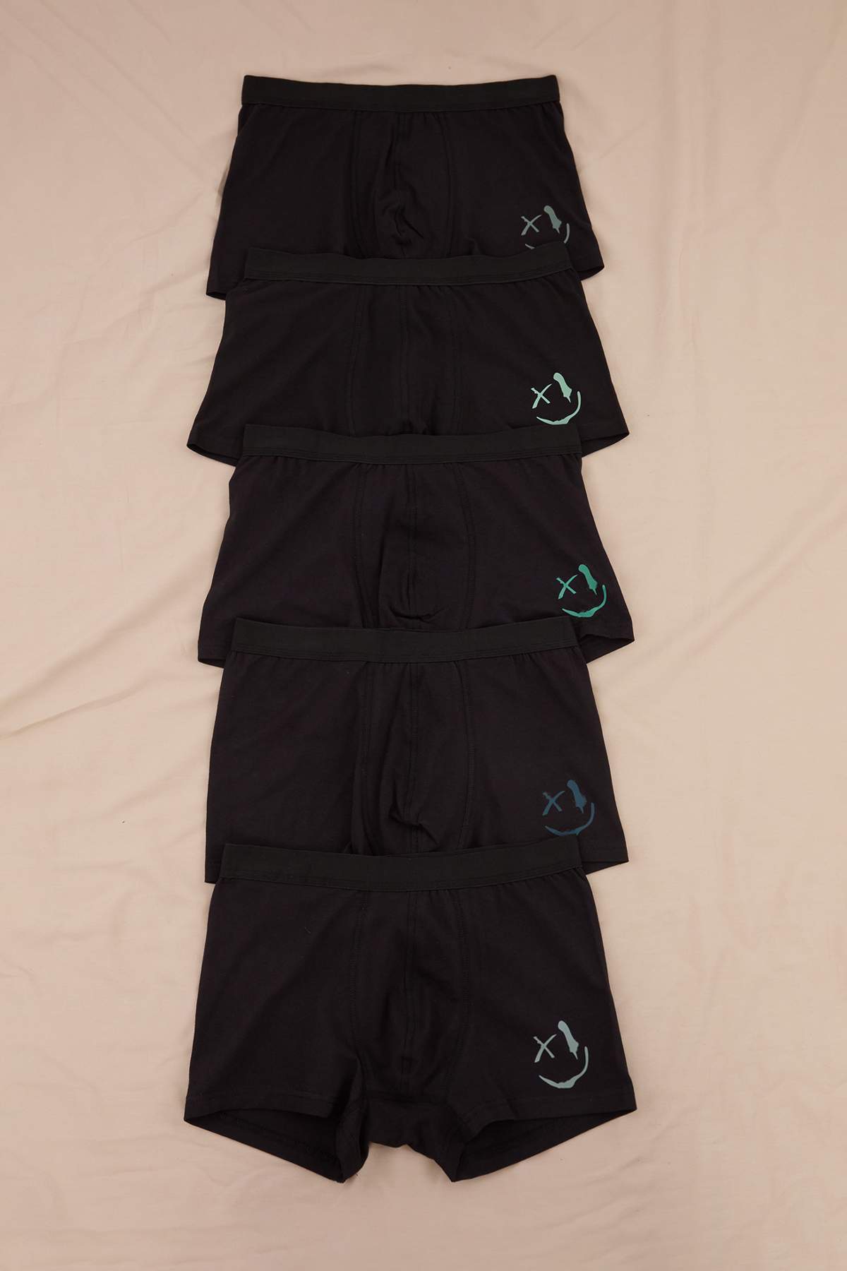 Trendyol Black 5-Pack Patterned Cotton Pcs Stretchy Boxer Tmnaw25Bx00008