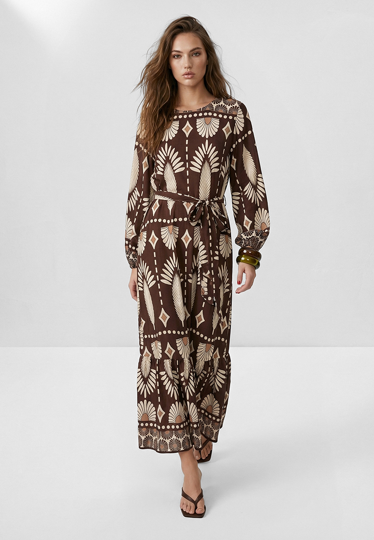 Trendyol Brown Unlined Ethnic Cool Fabric Hijab Dress Tctss26Eb00165