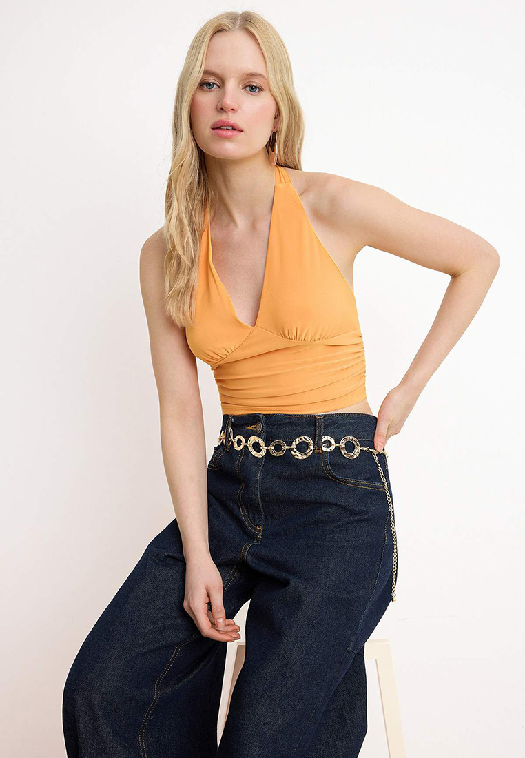 Trendyol Orange Knitted Blouse Twoss24Bz61