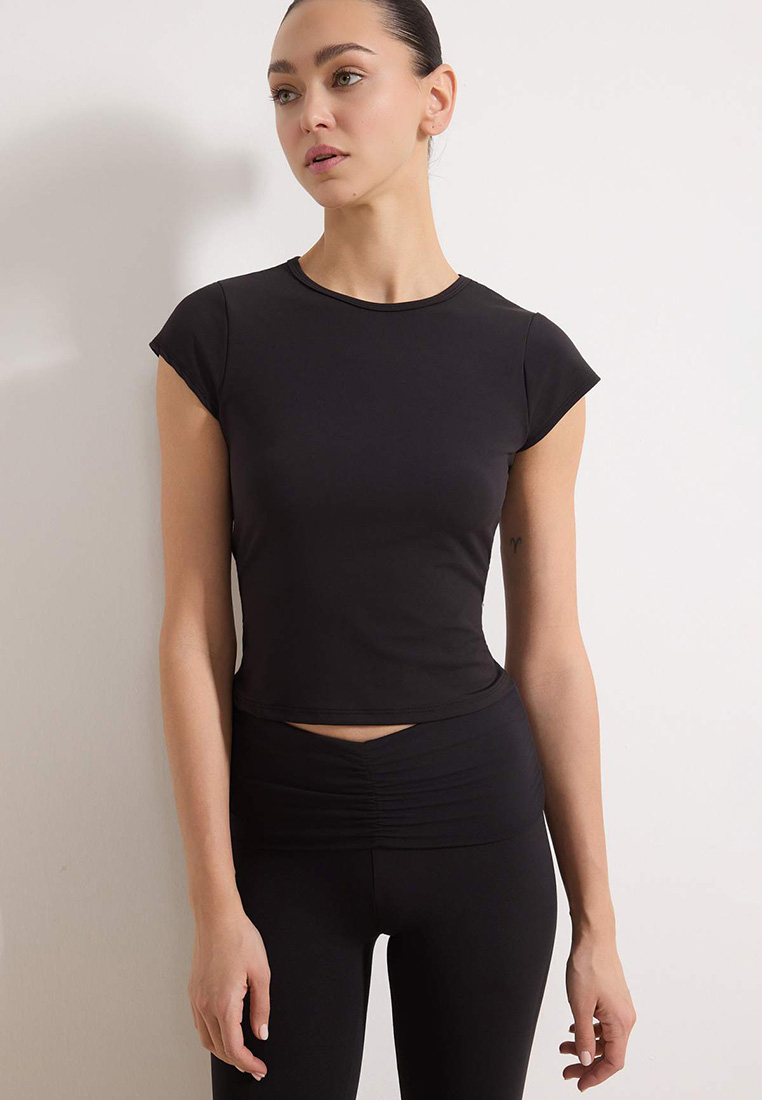 Trendyol Black Soft Brushed Fabric Knitted Sports T-Shirt Thmss26Ts4