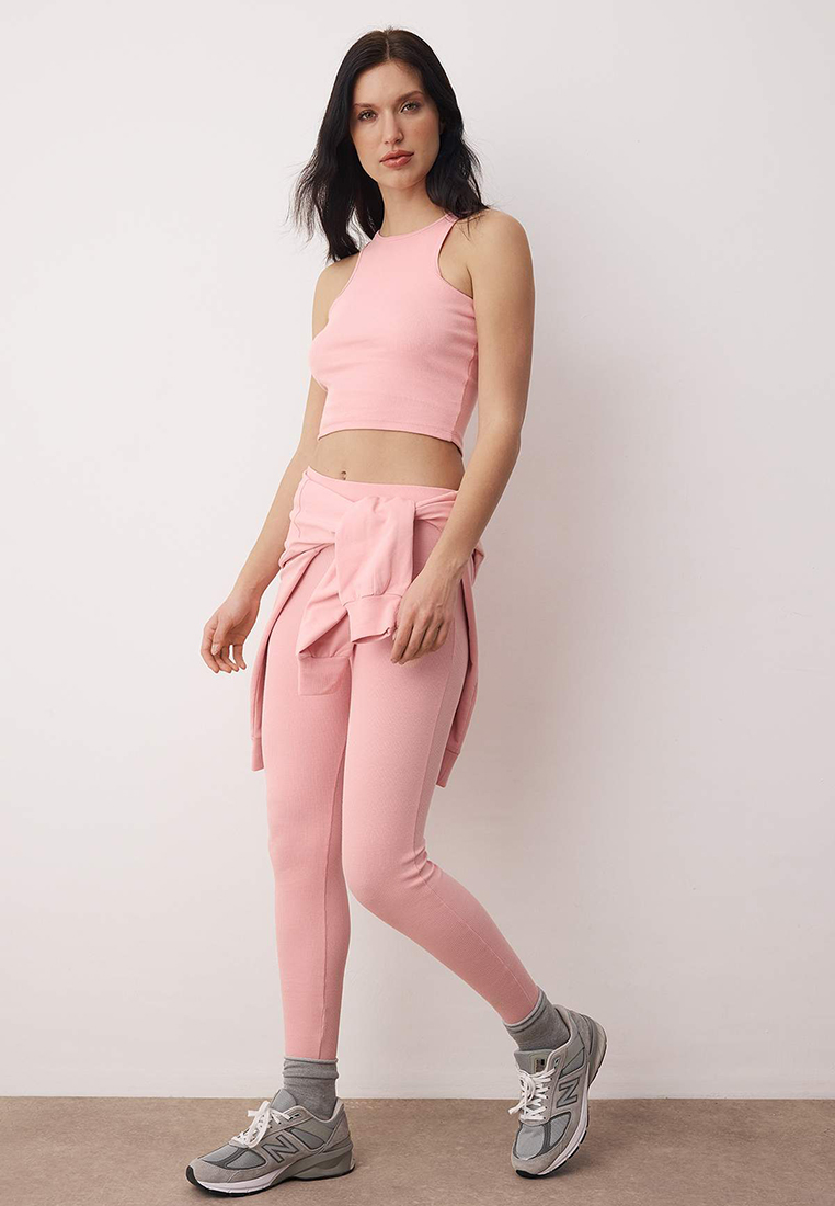 Trendyol Dried Rose 3-Pack Oversized /Wide Fit Hooded Tights Knitted Bottom - Top Set Twoaw26Au151
