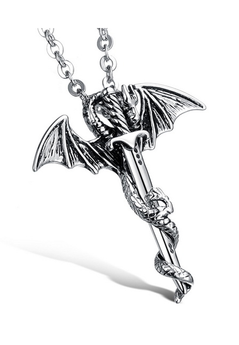 Trendyshop Dragon & Sword Pendants Necklace