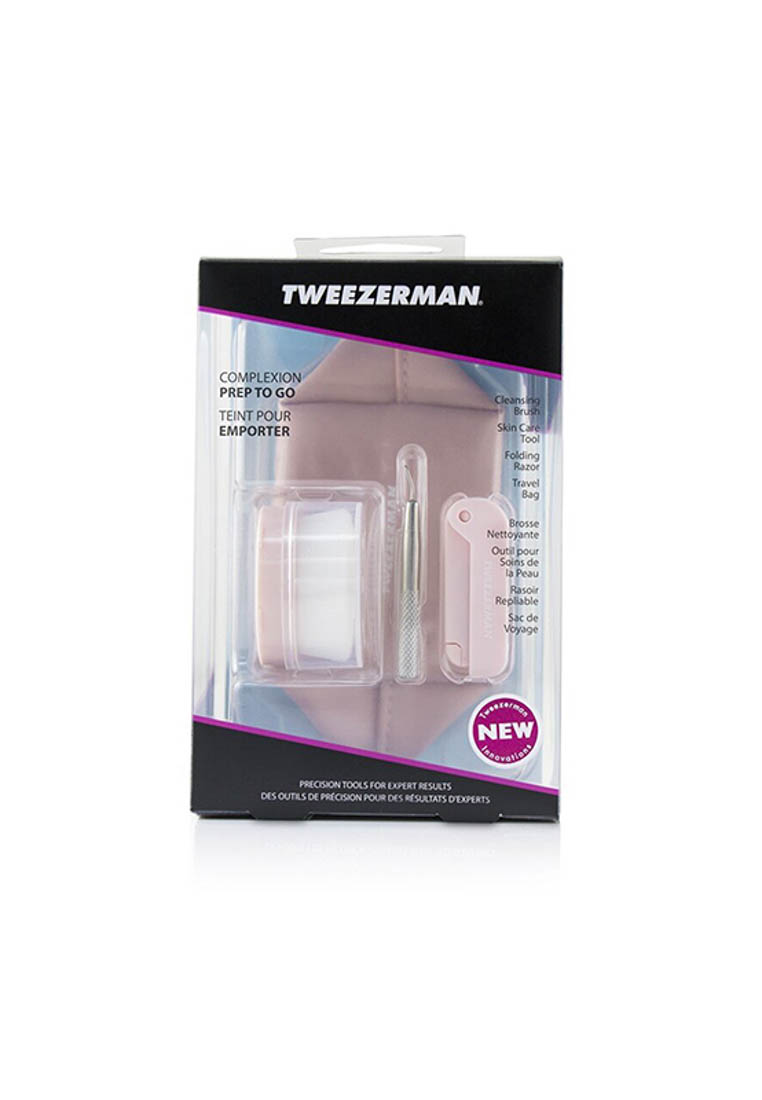 TWEEZERMAN TWEEZERMAN - Complexion Prep To Go Set: Cleansing Brush + Skin Care Tool + Folding Razor 