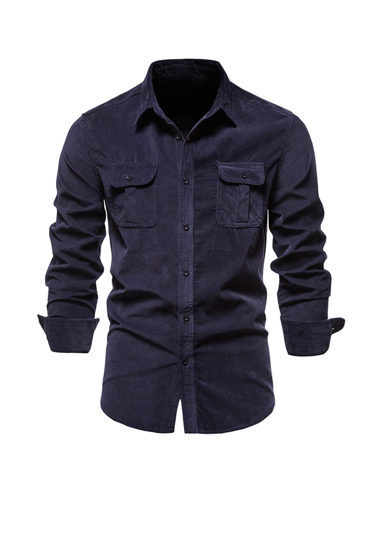 Twenty Eight Shoes Slim-fit Corduroy Shirt AX19028