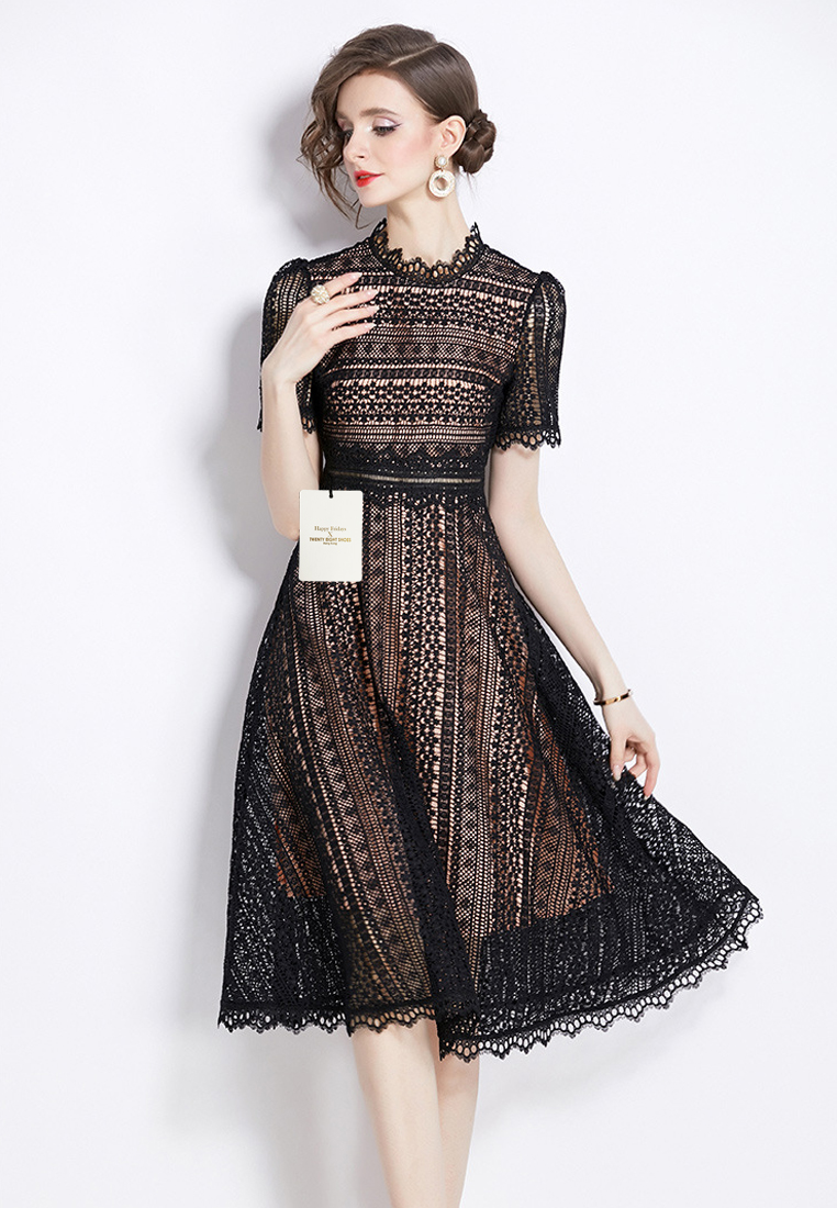 Twenty Eight Shoes Stand Collar Lace Dress ZHY533-609