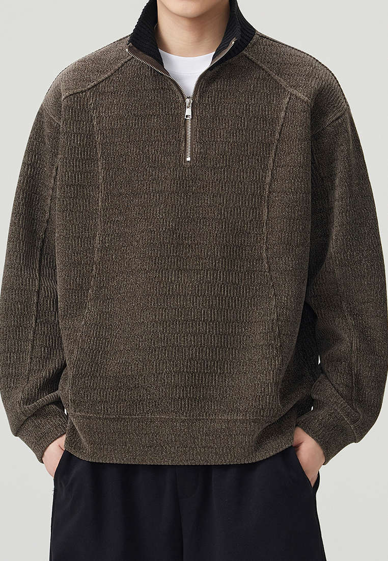 Twenty Eight Shoes Half Zip Jacquard Sweatshirt AY-D7951
