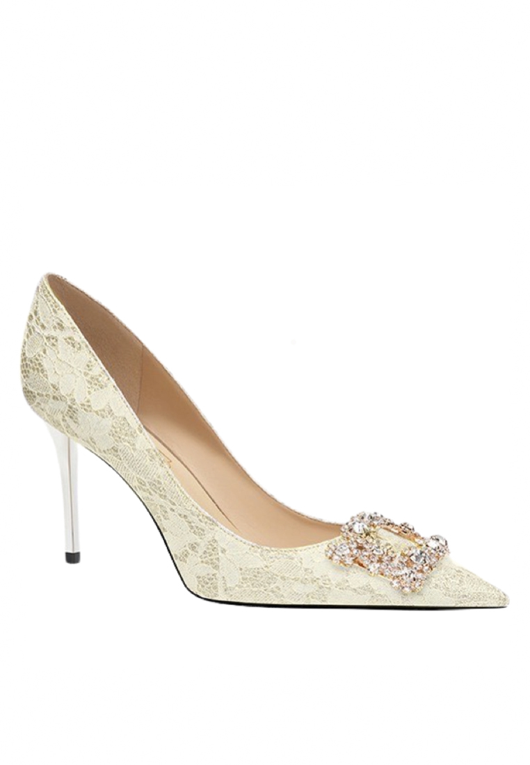Twenty Eight Shoes 8CM Rhinestone Square Buckle Pointed Golden Wedding Heels PX708-B53-1