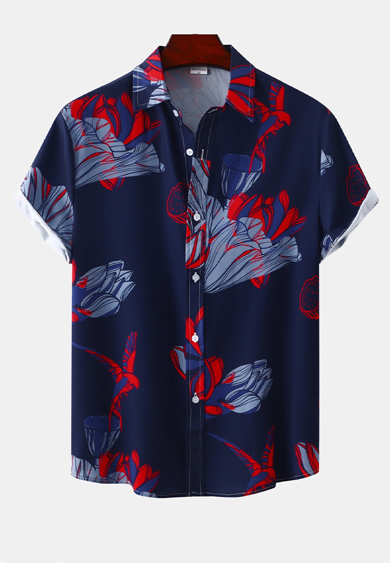 Twenty Eight Shoes Hawaiian Print Short-Sleeved Shirt YL-C263