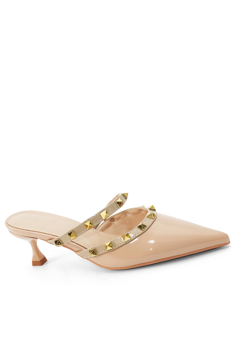 Twenty Eight Shoes 5.5CM Rivet Mid Heel Mules WW833-1