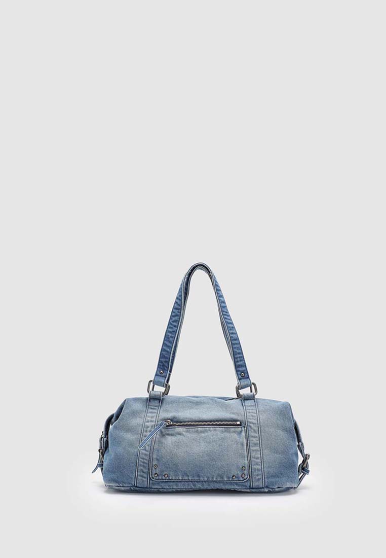 Urban Revivo Washed Denim Large-Capacity Shoulder Bag