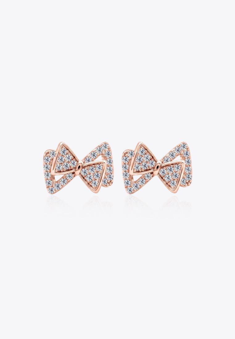 Vinstella Jewellery Purelle Ribbon Earrings (Rose Gold)