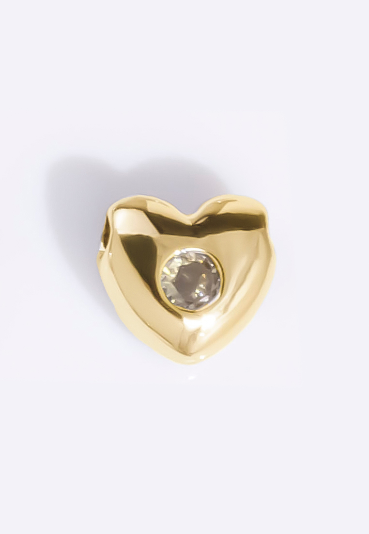 Wanderlust + Co Petite Birthstone Heart Bubble Gold Charm - August