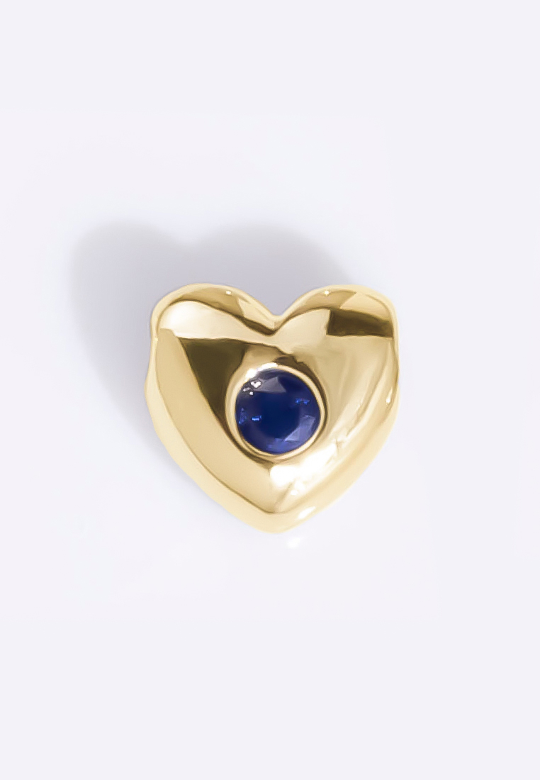 Wanderlust + Co Petite Birthstone Heart Bubble Gold Charm - September