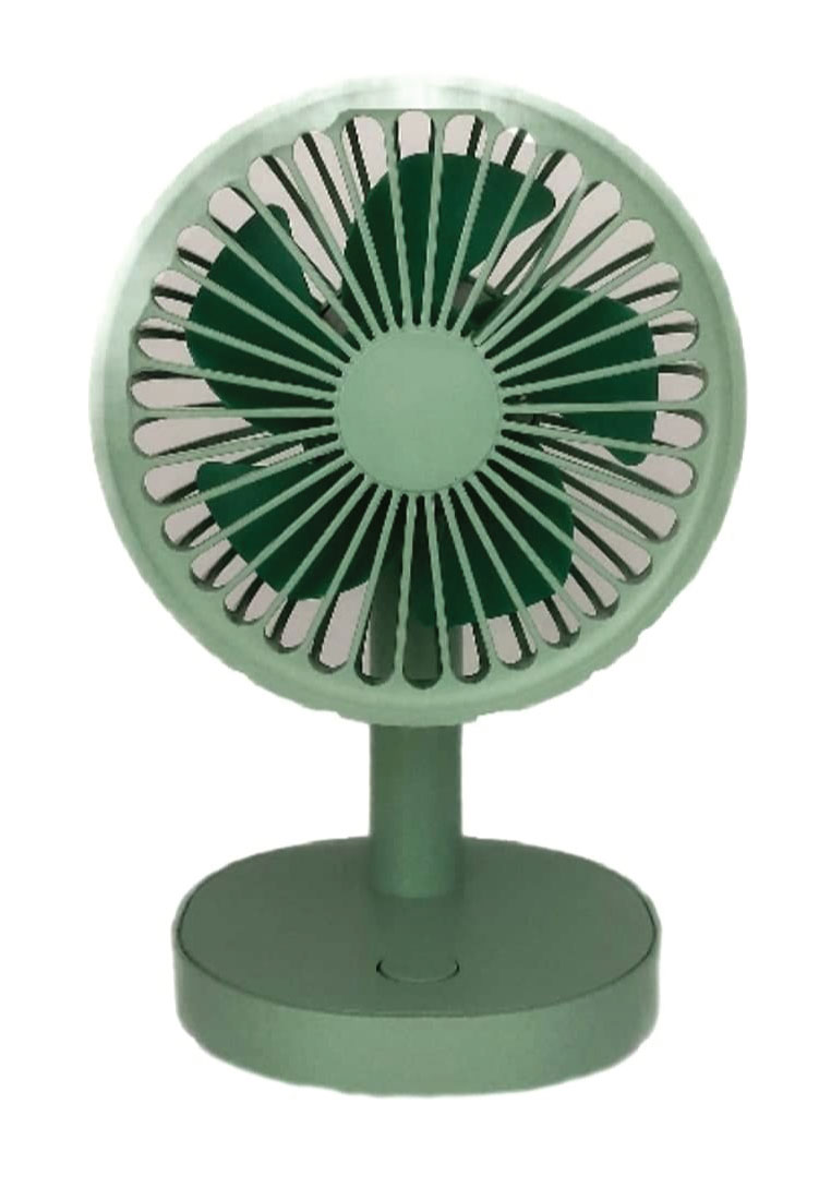 YASE YS2209A LED Light Adjust Mini Fan USB Charging Mini Clip Fan Cable Rechargeable Battery Portable Green