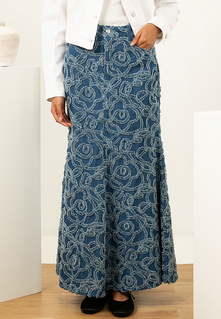 Zalia Freya Applique Denim Skirt