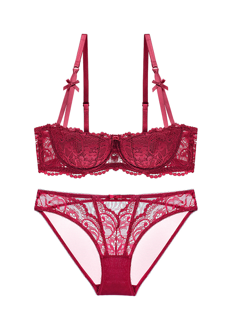 Buy ZITIQUE Women's Thick Cup Lace Lingerie Set (Bra and Underwear